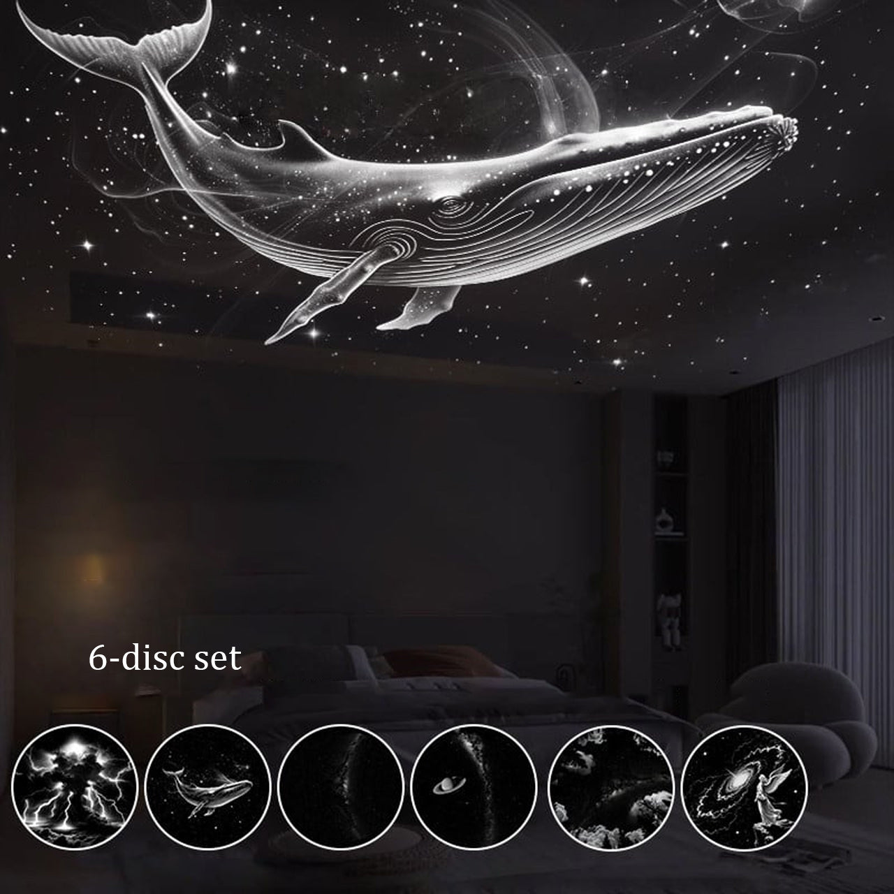MJ01 .Star Projector Night Light, USB Touch, Eye-Friendly with Discs, Perfect Gift