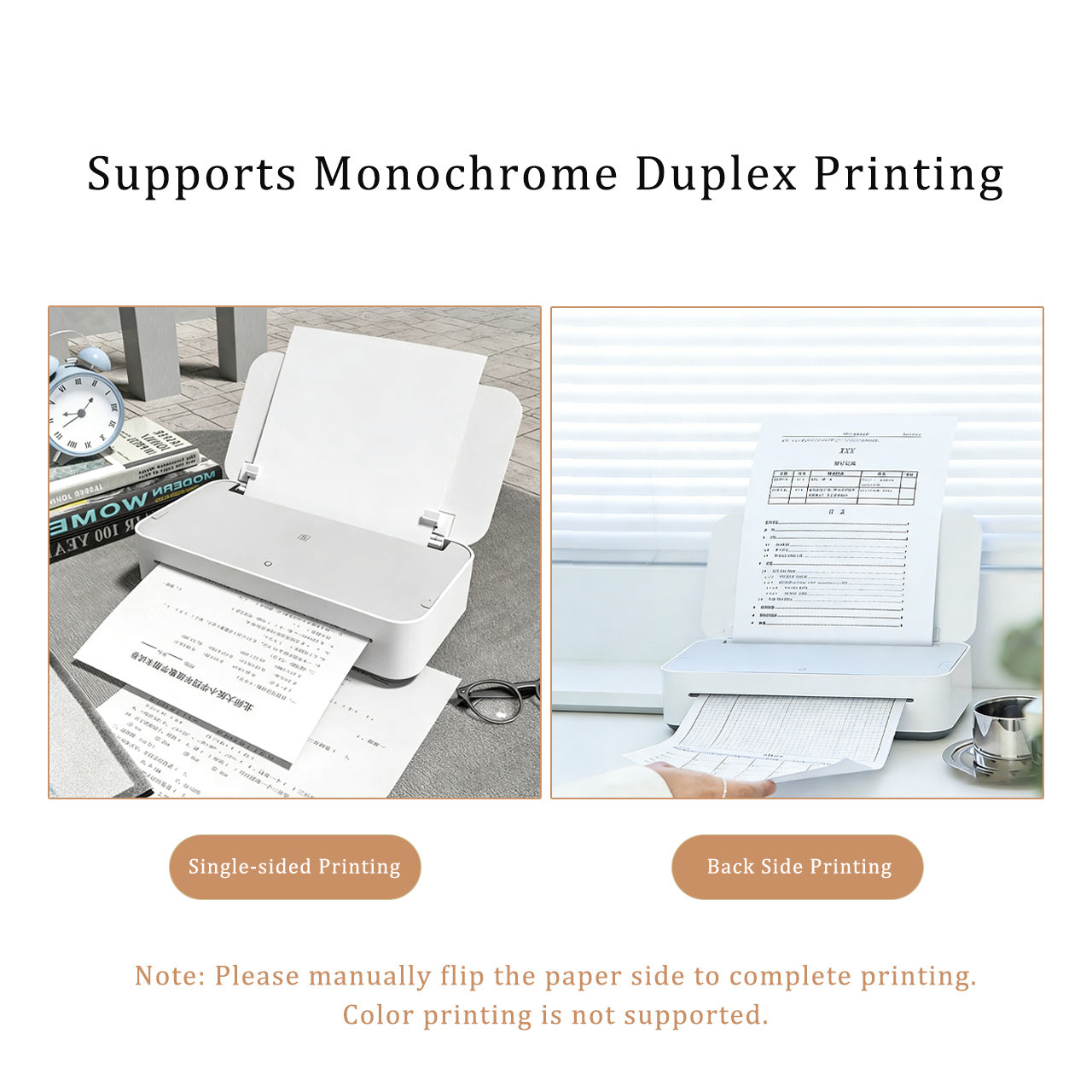 MJ02 .GT1 Mini A4 Printer, Compact Size, WiFi Remote Printing, Home & Business Use
