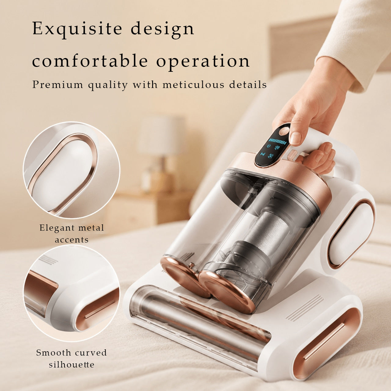 MY01 .Powerful Mattress Vacuum Cleaner with Roller Brush & UV Light, Dust Mite Remover for Bed, Sofa and Upholstery, Deep Cleaning Vacuum for Allergens, Pet Hair and Healthier Home