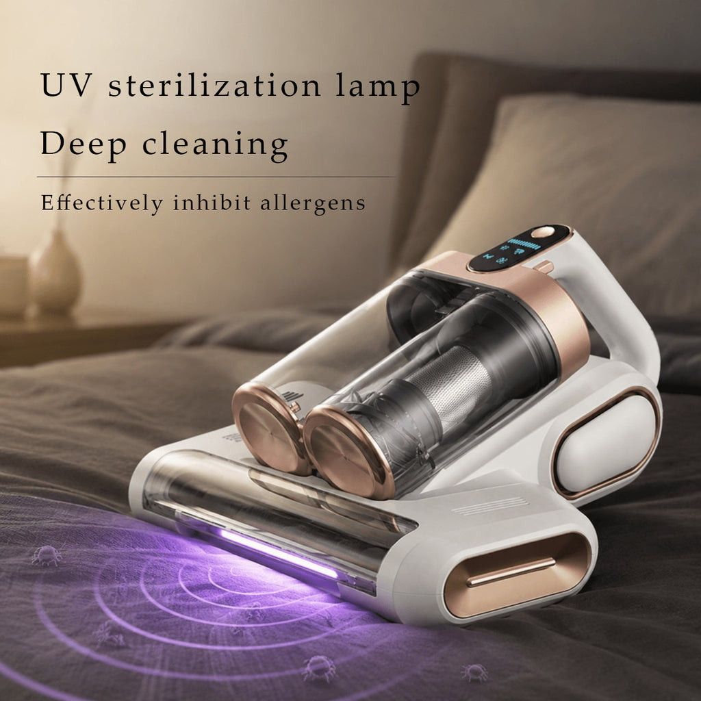 MY01 .Powerful Mattress Vacuum Cleaner with Roller Brush & UV Light, Dust Mite Remover for Bed, Sofa and Upholstery, Deep Cleaning Vacuum for Allergens, Pet Hair and Healthier Home