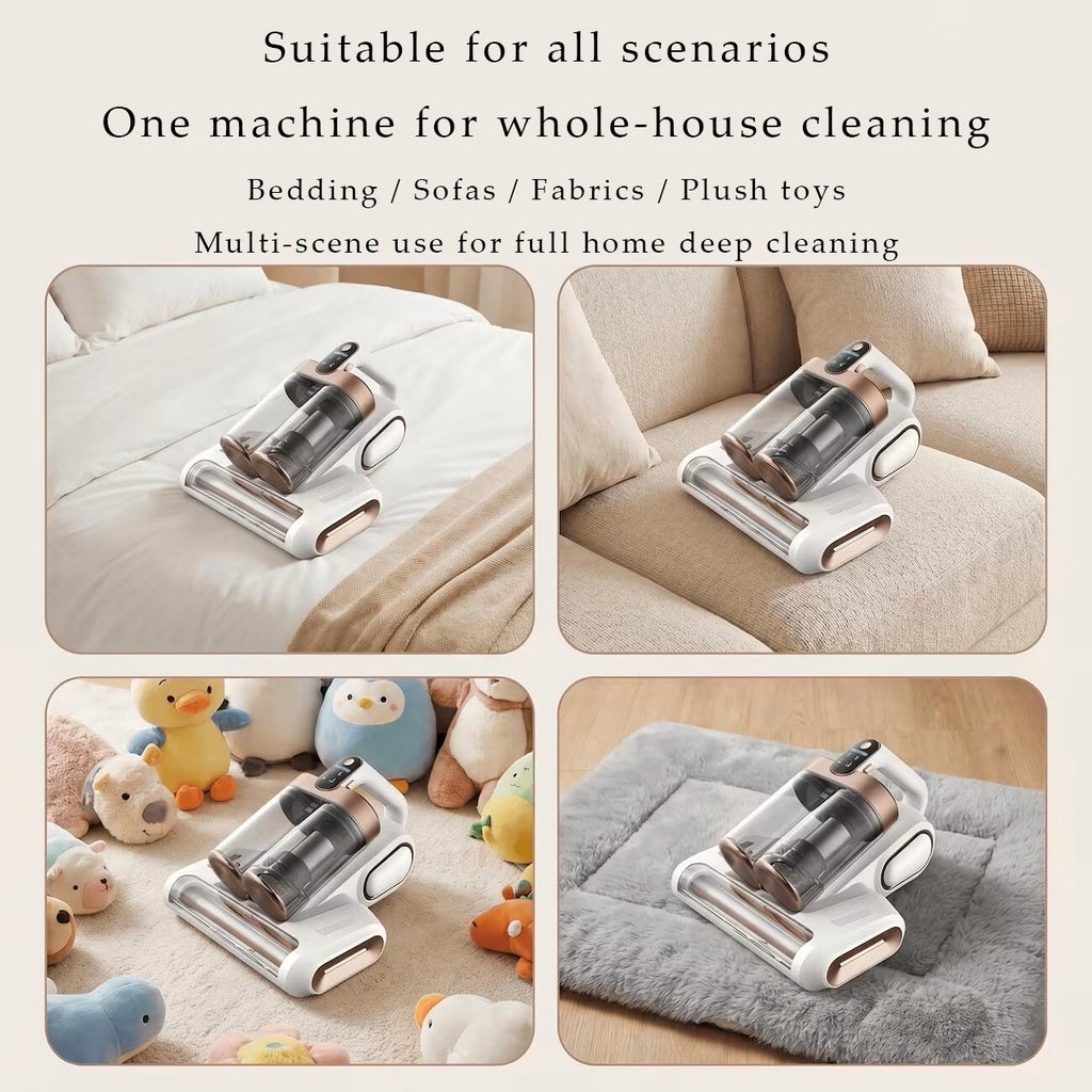 MY01 .Powerful Mattress Vacuum Cleaner with Roller Brush & UV Light, Dust Mite Remover for Bed, Sofa and Upholstery, Deep Cleaning Vacuum for Allergens, Pet Hair and Healthier Home