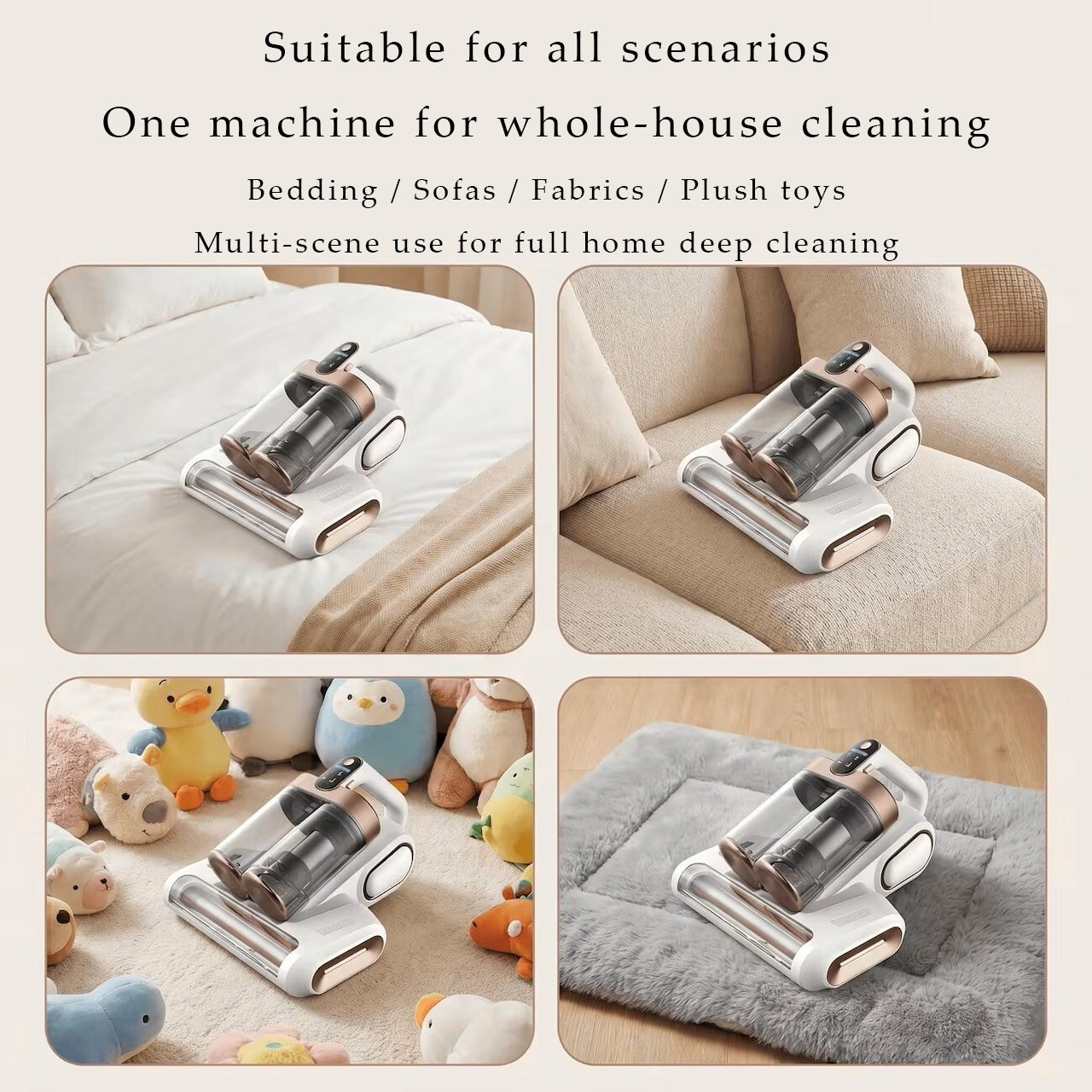 MY01 .Powerful Mattress Vacuum Cleaner with Roller Brush & UV Light, Dust Mite Remover for Bed, Sofa and Upholstery, Deep Cleaning Vacuum for Allergens, Pet Hair and Healthier Home