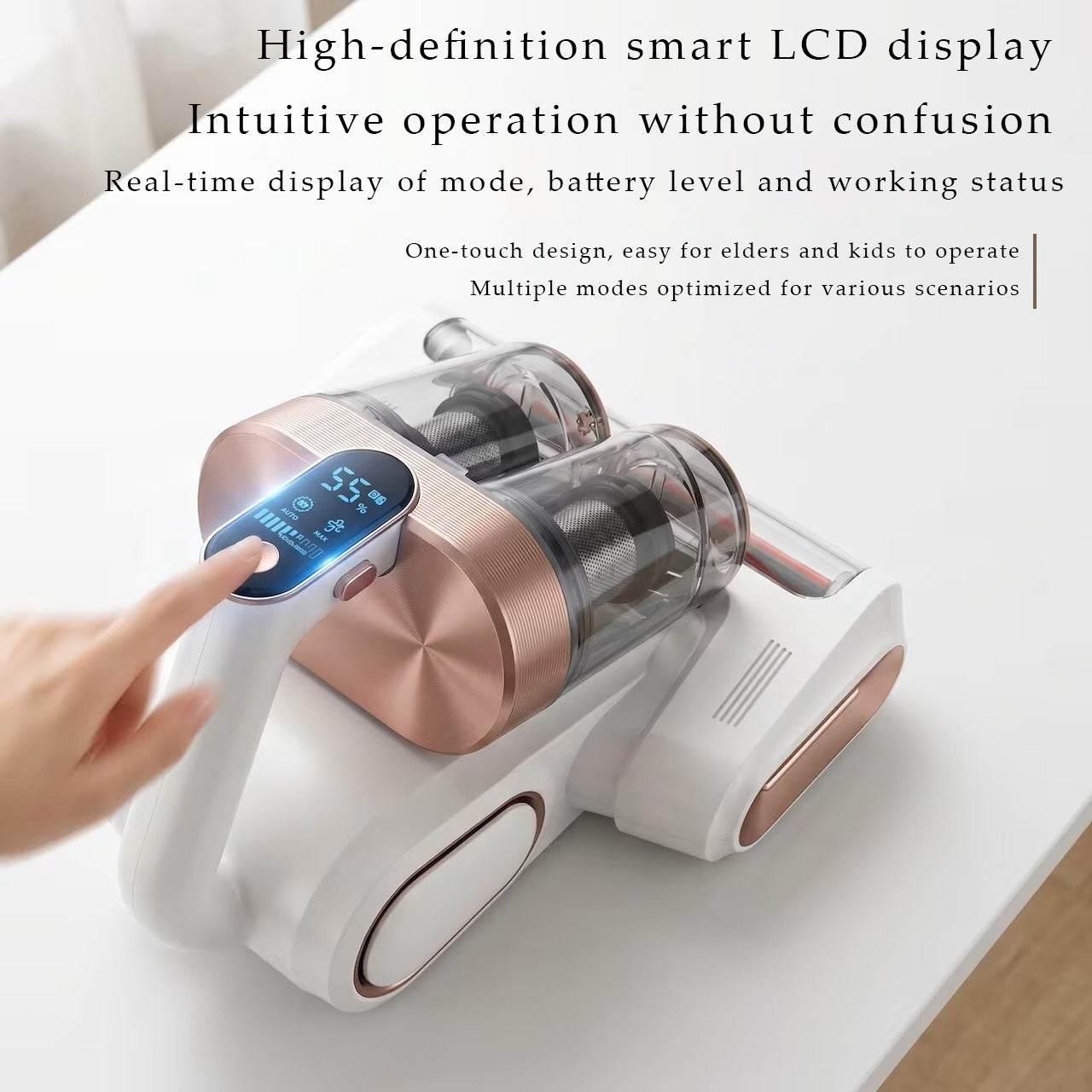 MY01 .Powerful Mattress Vacuum Cleaner with Roller Brush & UV Light, Dust Mite Remover for Bed, Sofa and Upholstery, Deep Cleaning Vacuum for Allergens, Pet Hair and Healthier Home